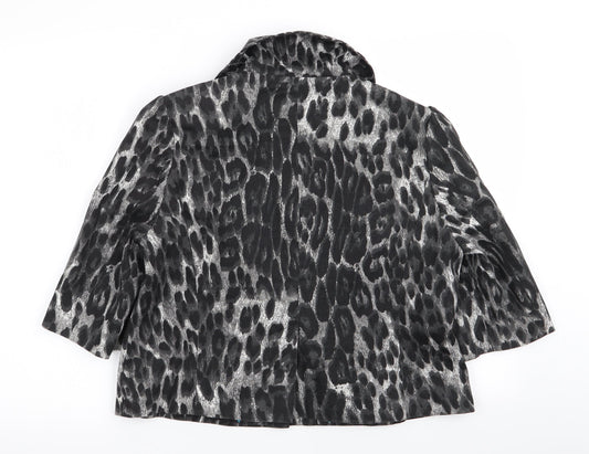 Primark Womens Multicoloured Geometric Overcoat Coat Size 14