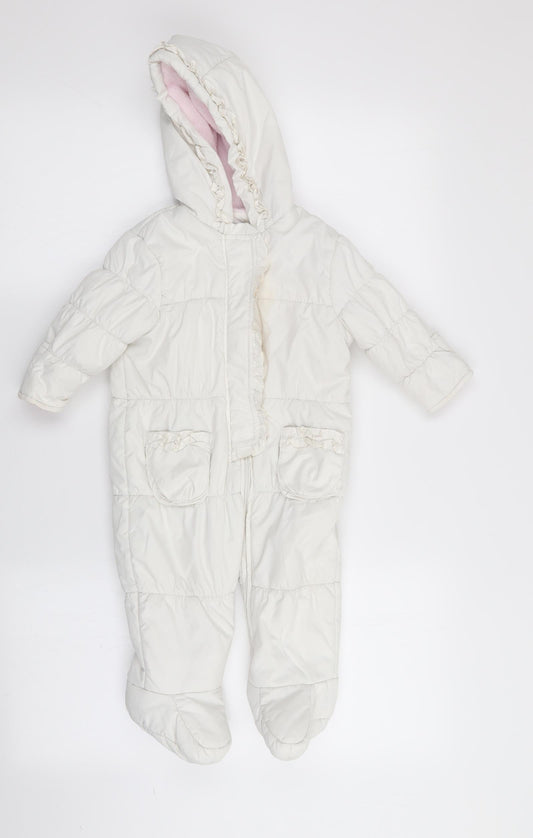 onme Girls White Basic Coat Coat Size 6-9 Months - all in one coat