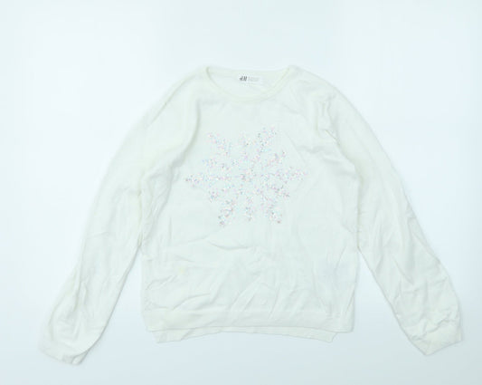 H&M Girls Multicoloured Pullover Jumper Size 9-10 Years