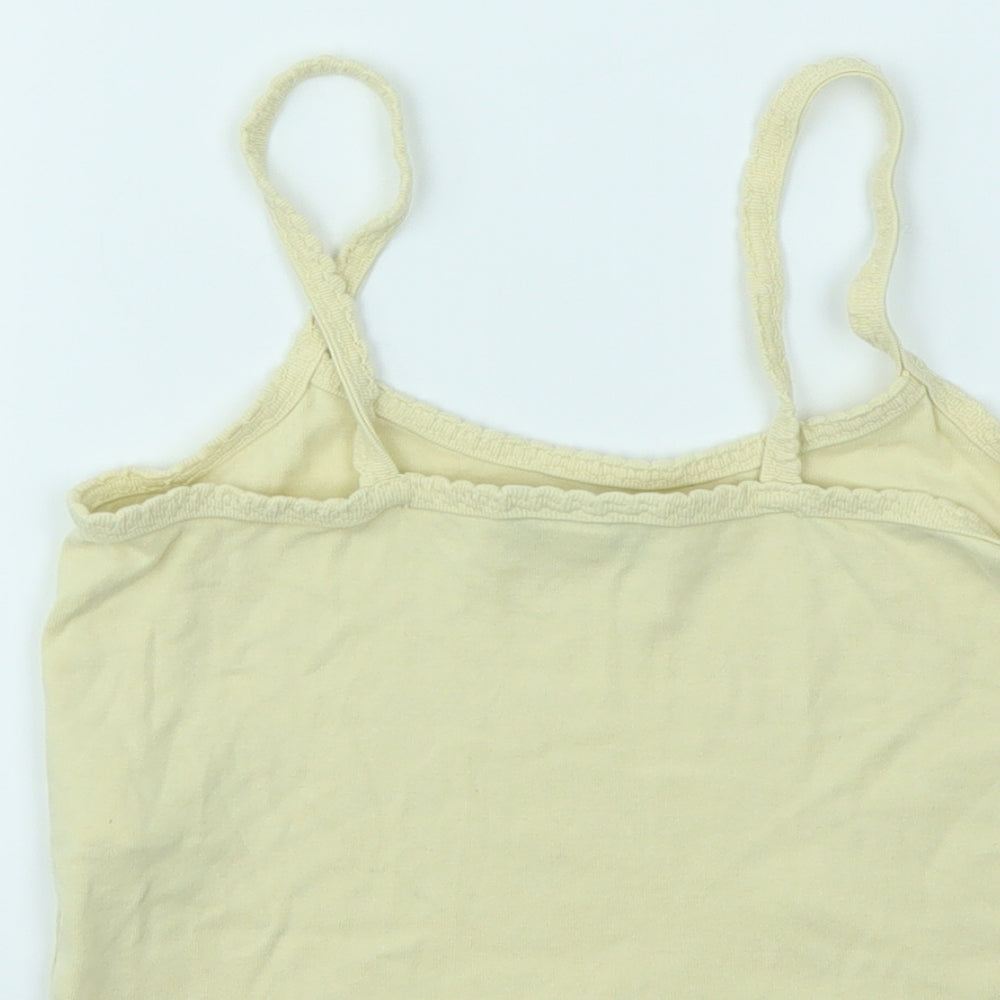Womens UK Size 8 Topshop Yellow Basic T-Shirt