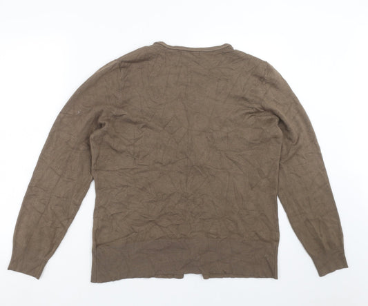 Womens UK Size 20 Papaya Brown Cardigan Jumper