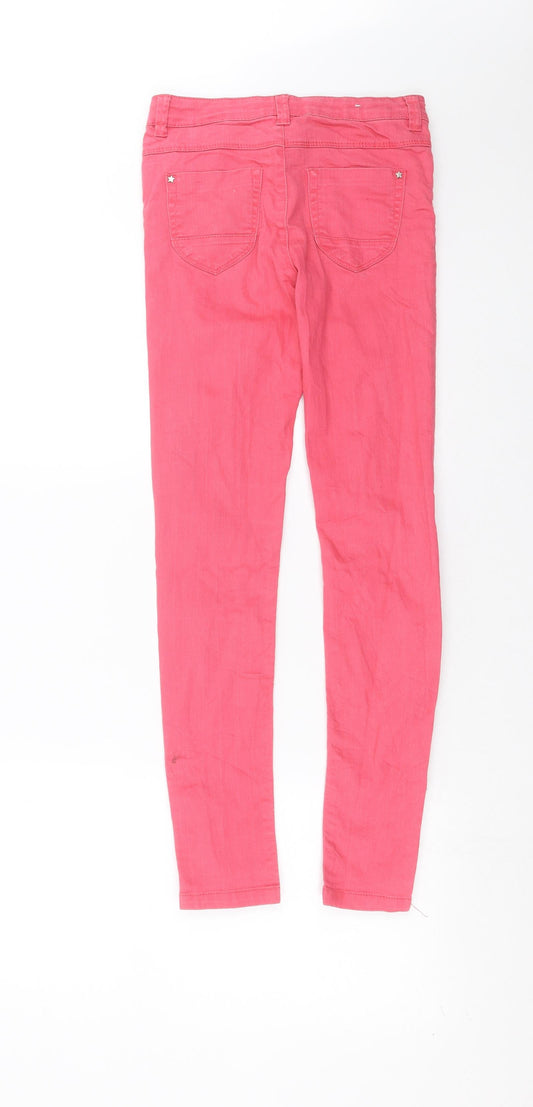 Vertbaudet Girls Pink Denim Skinny Jeans Size 12 Years