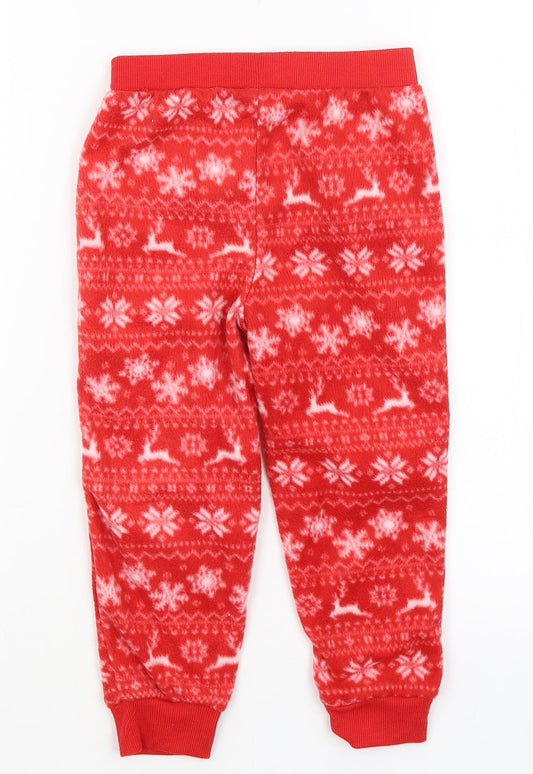 Studio Girls Red Solid Capri Pyjama Pants Size 4-5 Years - Christmas