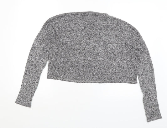 Womens UK Size 14 Atmosphere Grey Cropped T-Shirt