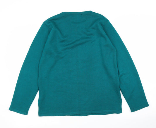 Beau Monde Womens Green Pullover Jumper Size M