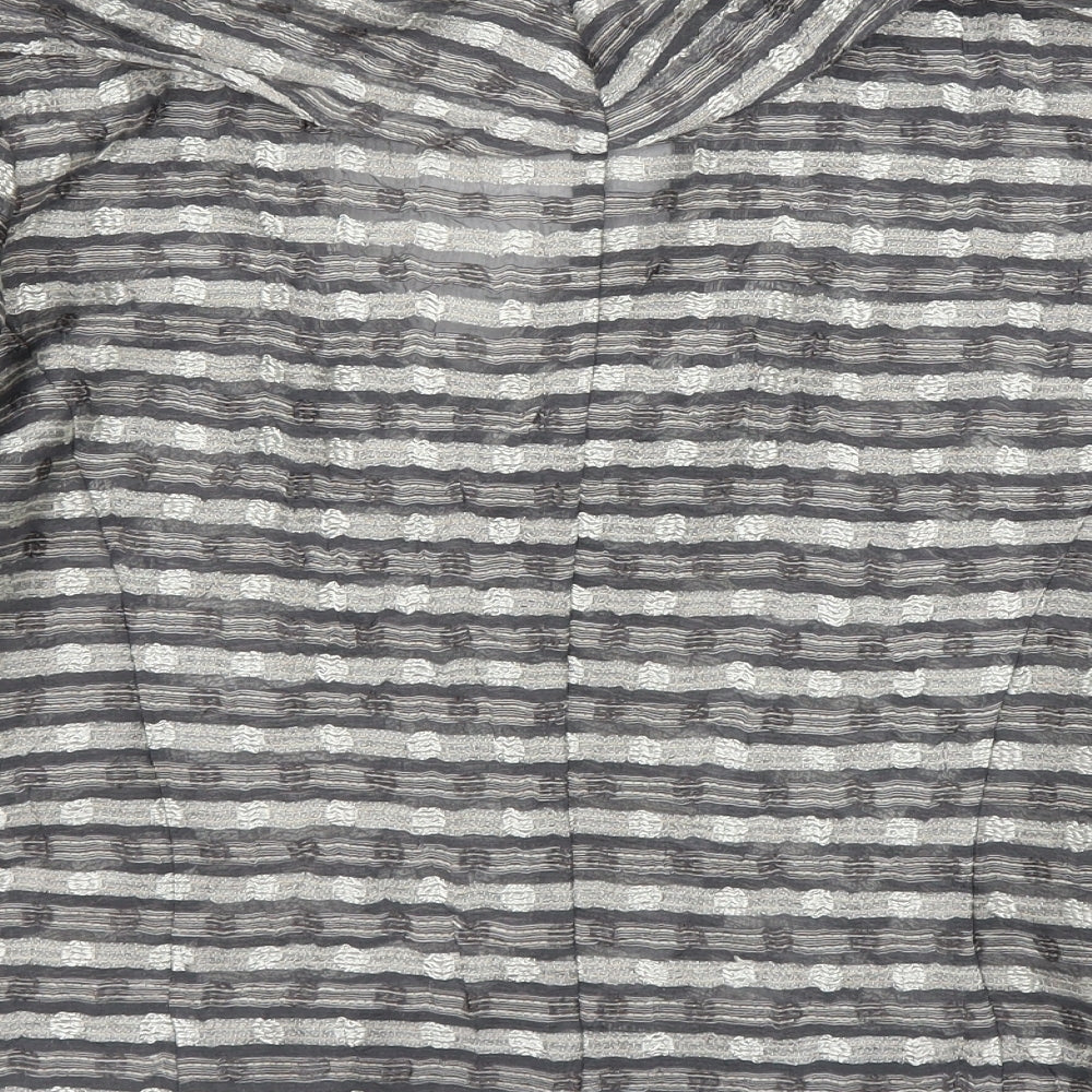 Womens UK Size 12 Minuet Silver Cardigan Jumper