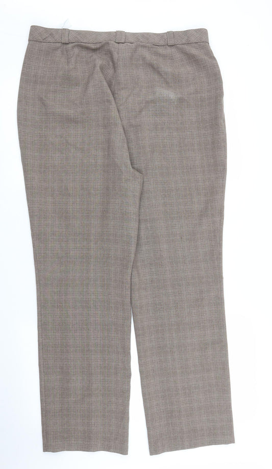 Womens UK Size 16 M&S Regular Fit Brown Trousers