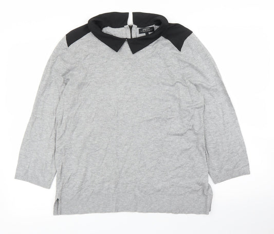 Womens UK Size 16 Papaya Grey Basic Blouse