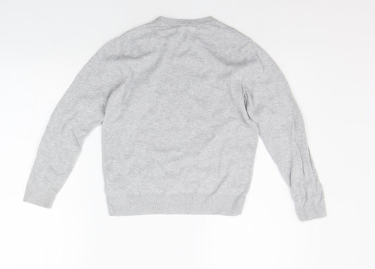 H&M Girls Grey Pullover Jumper Size 7-8 Years - christams