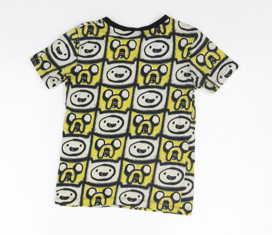 George Boys Yellow Geometric Basic T-Shirt Size 5-6 Years