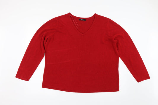 Bonmarché Colletion Womens Red Knit Pullover Jumper Size XL