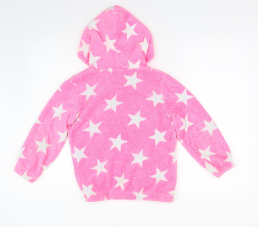 Love Sleep Girls Pink Geometric Fleece Top Pyjama Top Size 8 Years - Stars