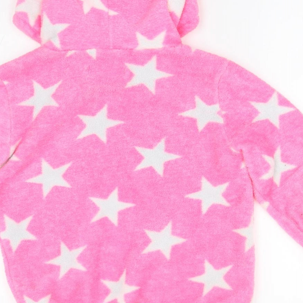 Love Sleep Girls Pink Geometric Fleece Top Pyjama Top Size 8 Years - Stars