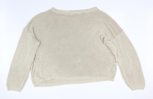Womens UK Size 16 In the Style Beige Pullover Jumper