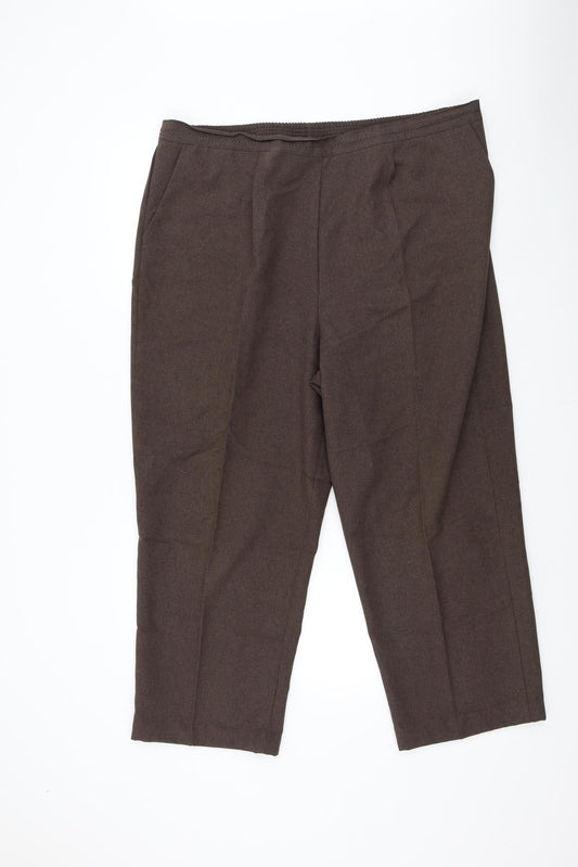 Womens UK Size 20 BM Regular Fit Brown Trousers