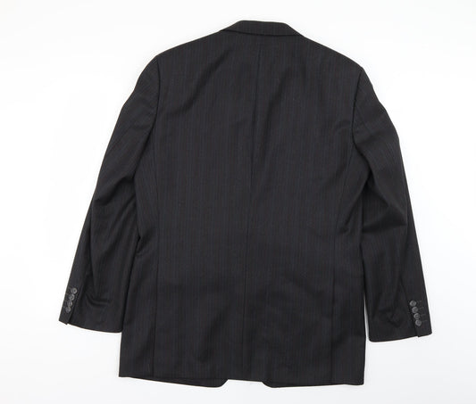 hewells Mens Grey Striped Jacket Suit Jacket Size 38