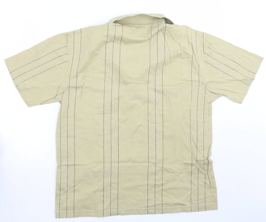 Golf sport Mens Beige Check Polo Size L