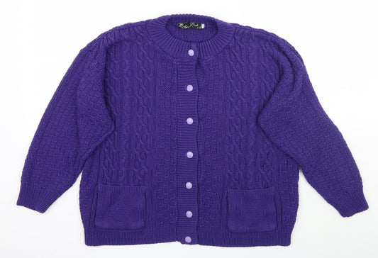 PINK Womens Purple Cardigan Jumper Size M