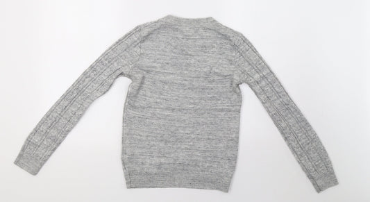 H&M Womens Grey Knit Pullover Sweatshirt Size XS