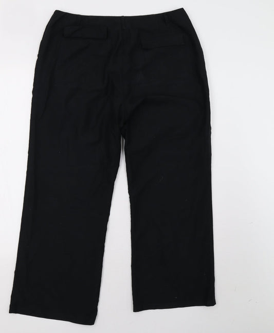 Womens UK Size 14 Dorothy Perkins Regular Fit Black Trousers