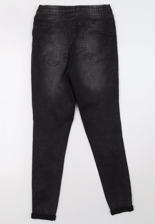 F&F Womens Black Denim Jegging Trousers Size 10 L28 in