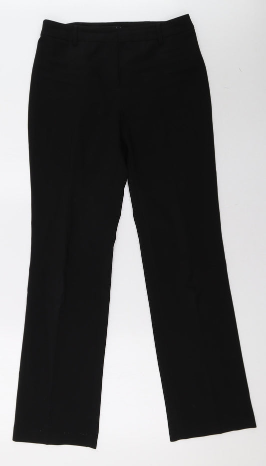 Womens UK Size 8 Matalan Regular Fit Black Trousers