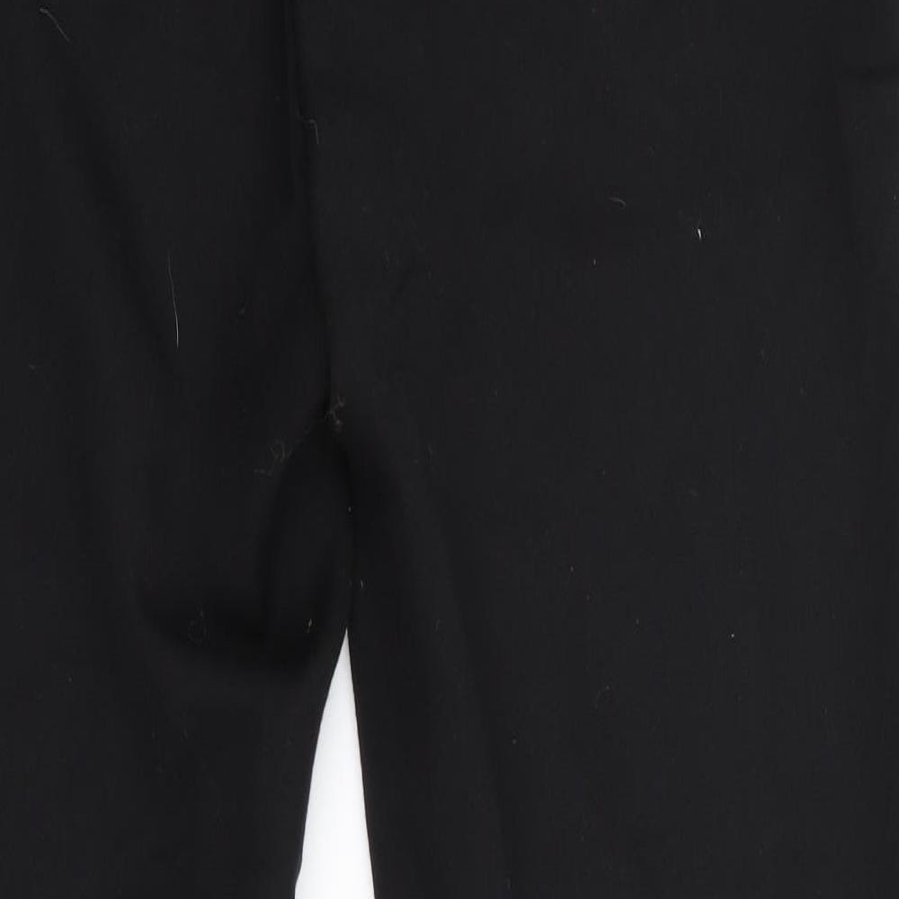 NAF NAF Womens Black Trousers Size 8 L28 in - Leather Trims