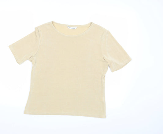 Womens UK Size 14 Berkertex Beige Basic Blouse