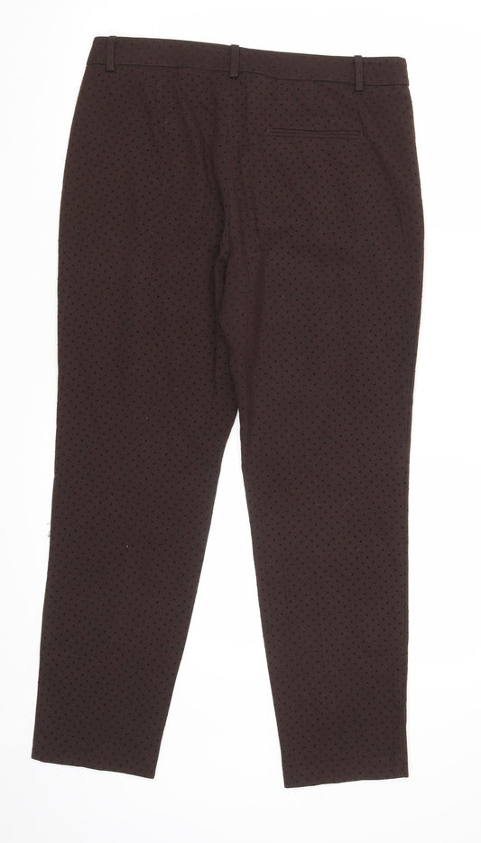 Womens UK Size 12 Zara Regular Fit Brown Trousers