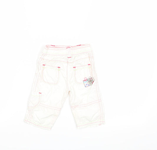 M&S Baby White Cargo Trousers Size 3-6 Months