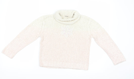 Cherkee Girls Pink Pullover Jumper Size 5-6 Years - Snowflake