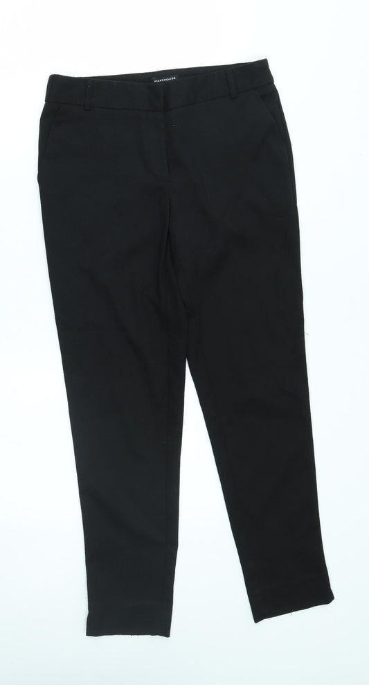 Womens UK Size 10 Warehouse Regular Fit Black Trousers