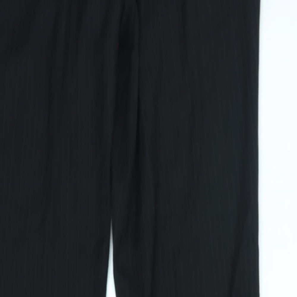 H&M Womens Black Striped Suit Trousers Size 14 L31 in