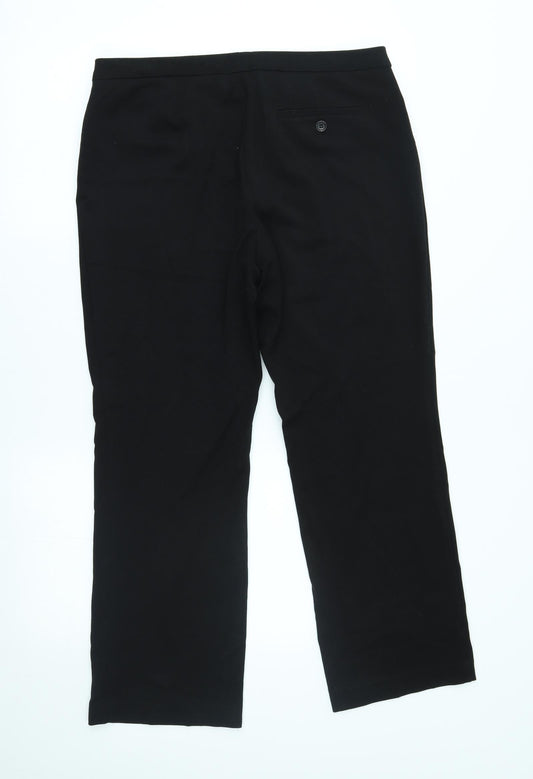 Womens UK Size 14 M&S Regular Fit Black Trousers