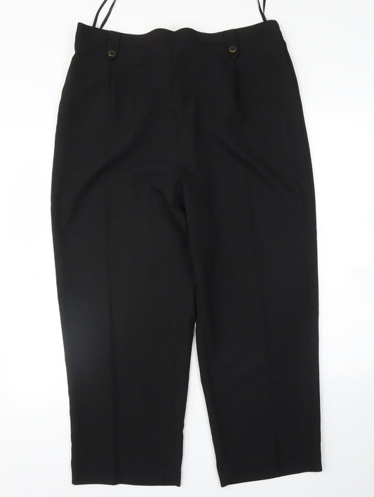Womens UK Size 18 BM Regular Fit Rain Trousers Black Trousers