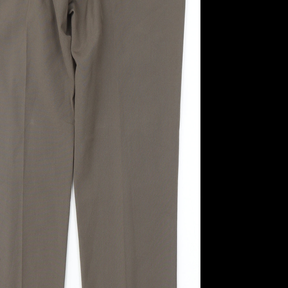 Womens UK Size 12 Mia Moda Regular Fit Green Trousers