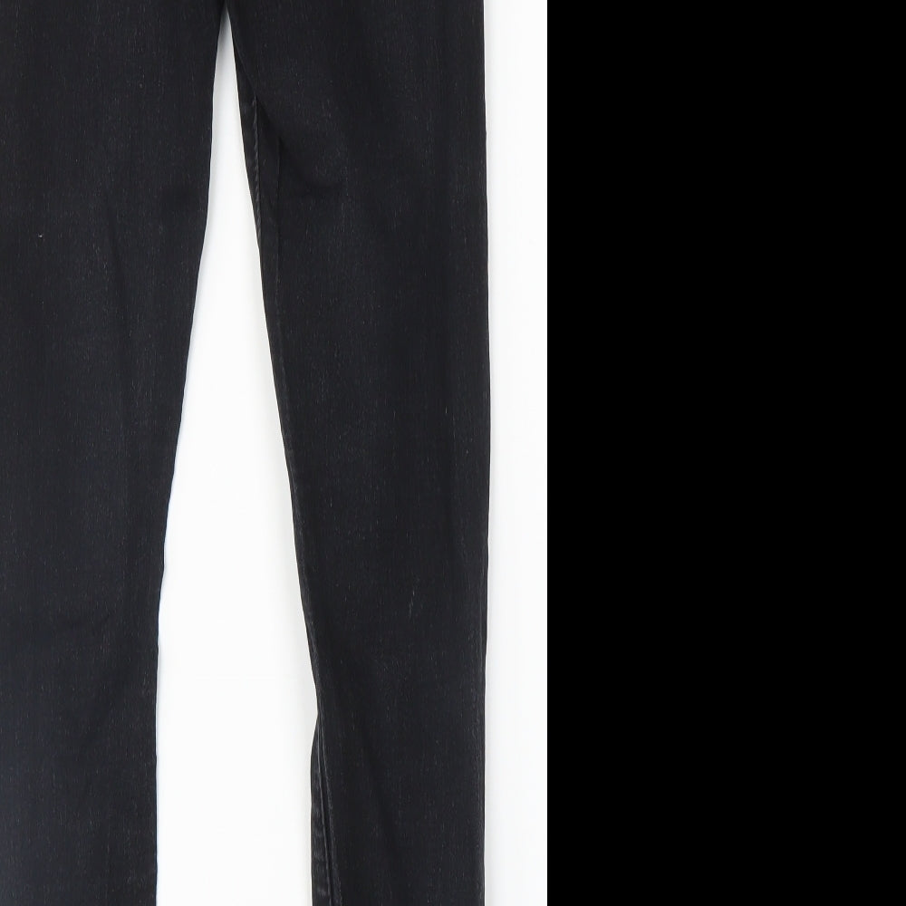 Womens UK Size 8 Denim Wise Regular Fit Skinny Black Jeans
