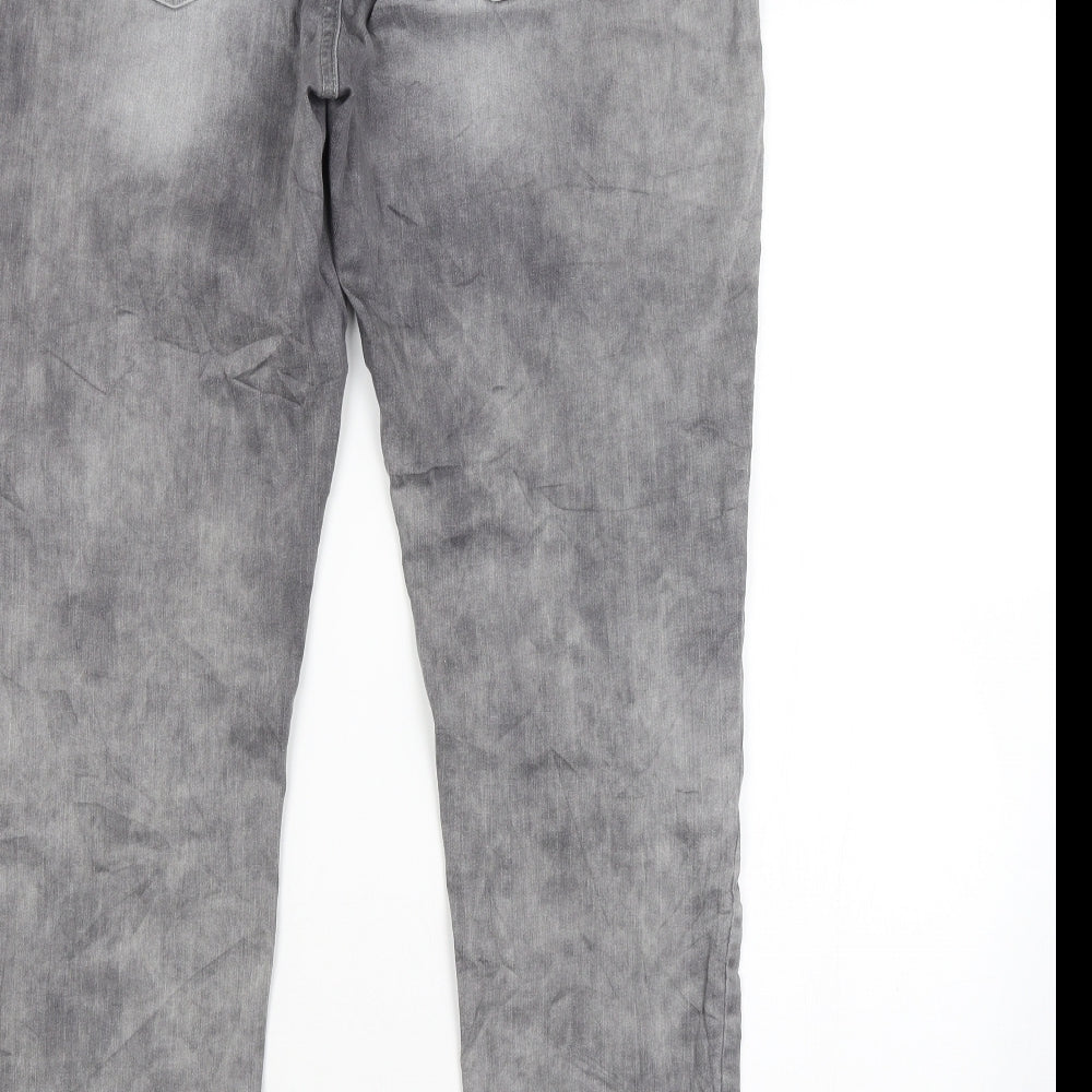 BE YOU Womens Grey Straight Jeans Size 34 in L29 in