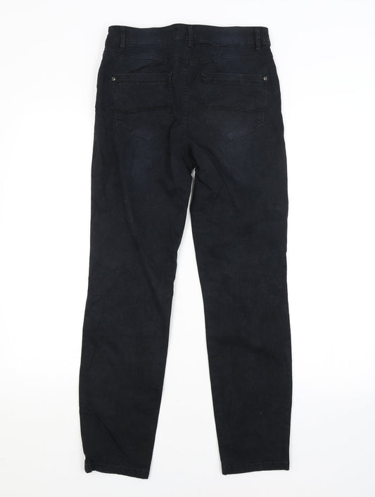 Yessica Womens Black Chino Trousers Size 8 L28 in