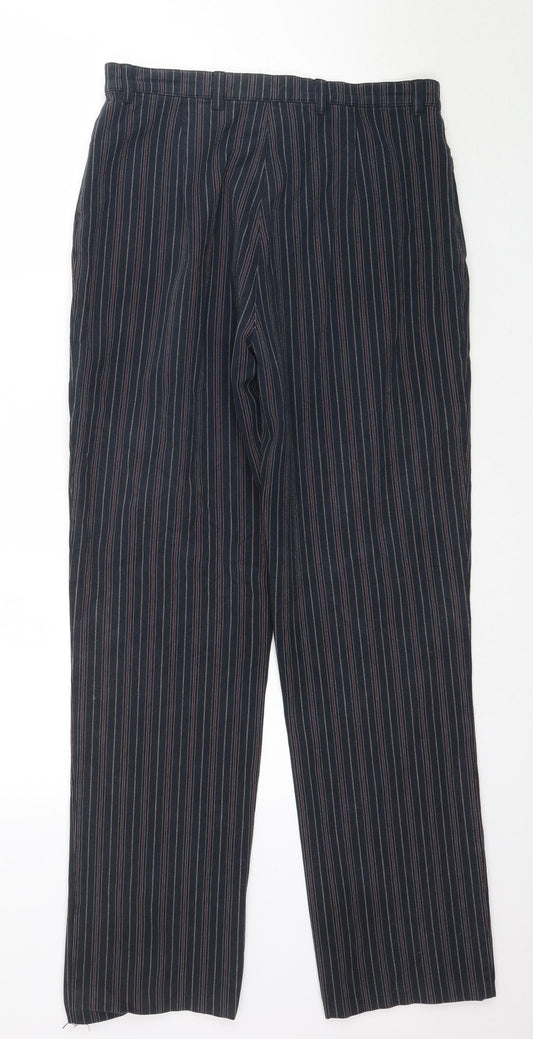 Bonita Womens Blue Striped Trousers Size 12 L30 in