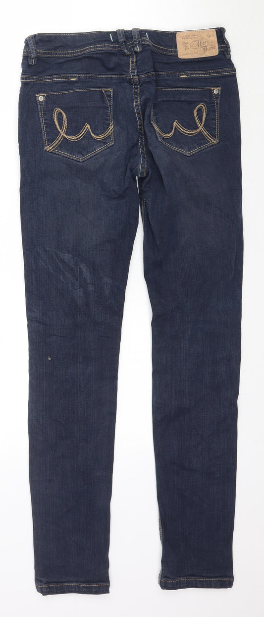 Here & There Womens Blue  Denim Skinny Jeans Size S L29 in