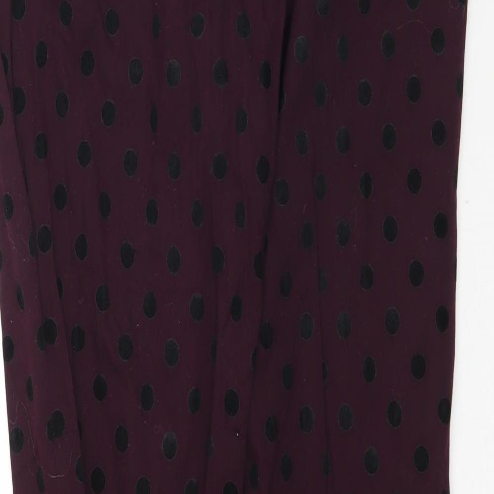Atmosphere Womens Purple Polka Dot Trousers Size 8 L27 in