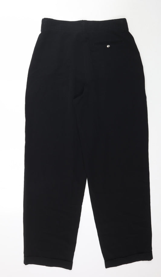 Uomo Womens Black Trousers Size L L32 in