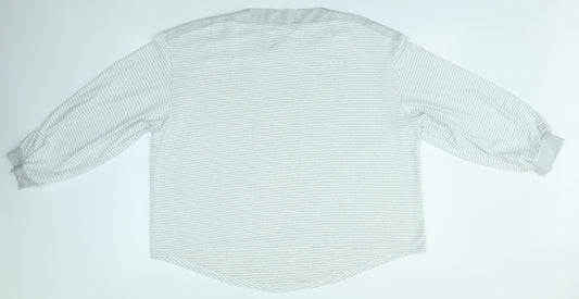F&F Womens Grey Striped Pullover Jumper Size 20