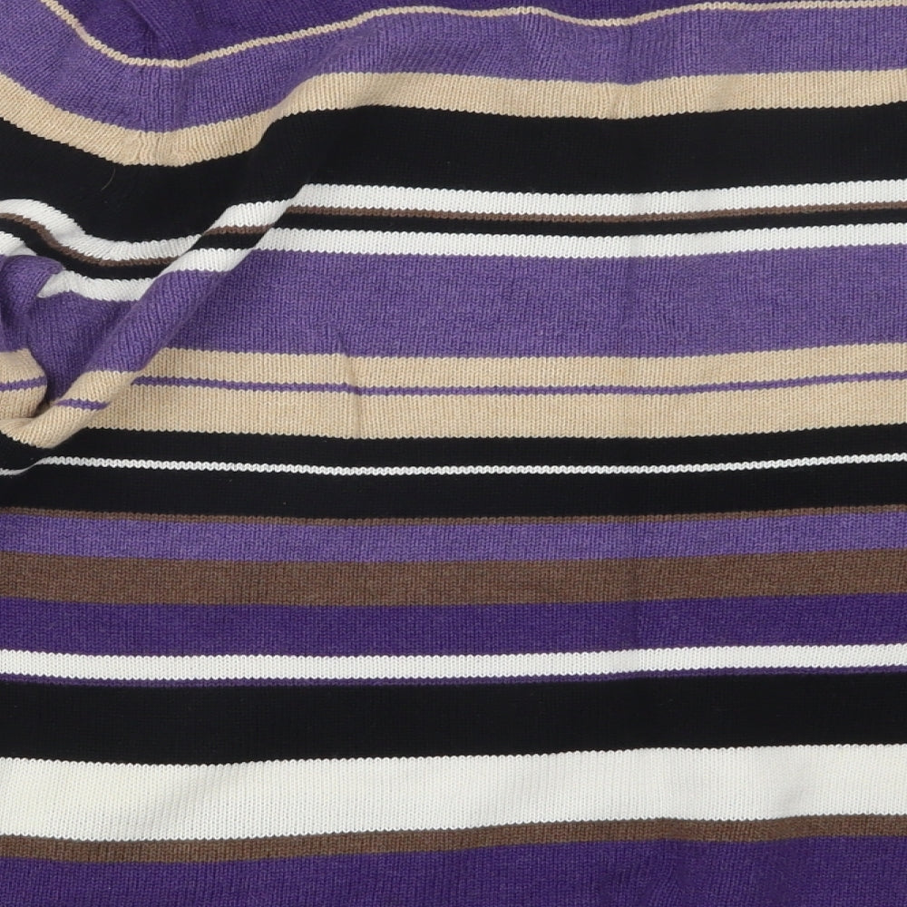 Gerry Weber Womens Purple Striped Knit Pullover Jumper Size 14