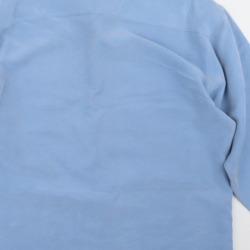 Mens UK Size M Kit Blue Button-Up Long Sleeve Casual Shirt