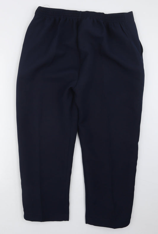 Womens UK Size 18 Preworn Regular Fit Blue Trousers
