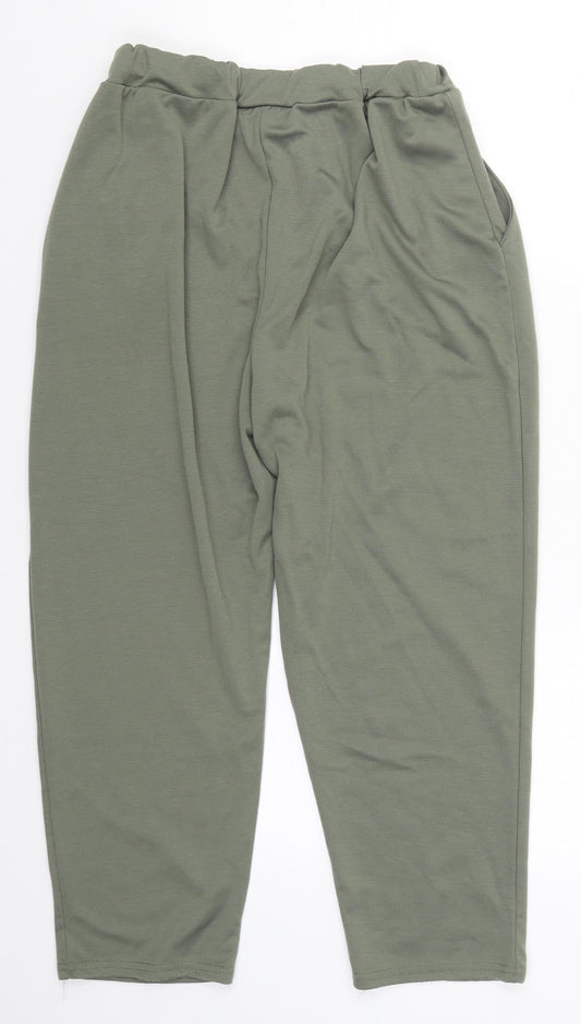 Womens UK Size L Misspap Regular Fit Sweatpants Green Trousers