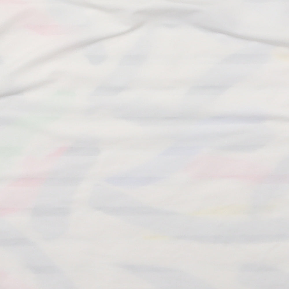 Atmosphere Womens White Geometric Basic T-Shirt Size 6 - Abstract