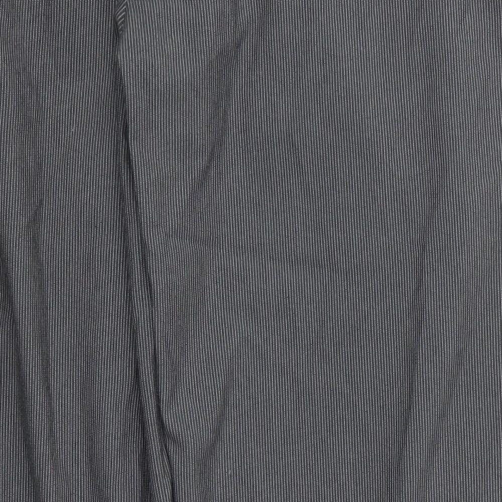 Burton Mens Grey Striped Trousers Size 38 L30 in